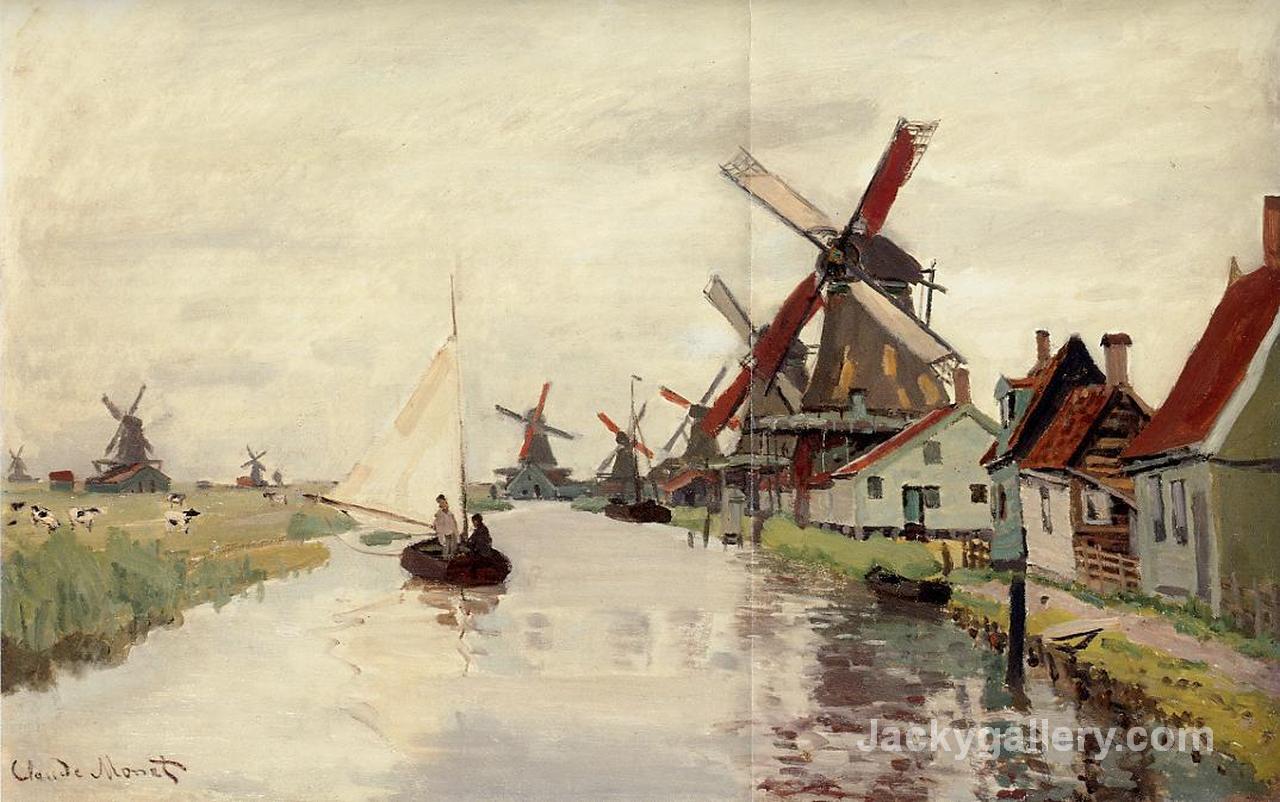 Windmills in Holland by Claude Monet paintings reproduction
